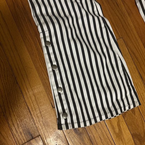 Striped Black and White Women's Jeans - Picture 2 of 3